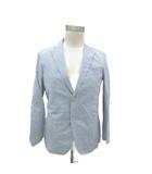 ザ スコッチ ハウス The Scotch House テーラードジャケット 上着 ミドル丈 M ブルー 白 ストライプ柄 /SY63 ■GY58