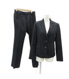  洋服の青山 n-line by nozomi スーツ セットアップ 上下 テーラードジャケット ミドル丈 シングルボタン スラックスパンツ フレアパンツ ロング丈 13 黒 /SY67 ■GY58