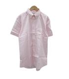 メーカーズシャツ カマクラ MAKER'S SHIRT 鎌倉 カジュアルシャツ L ピンク ストライプ柄 ボタンダウンカラー 半袖 /SY70 ■GY58