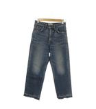 リー LEE × フォードミルズ FORDMILLS デニム ジーンズ XS 紺 ネイビー インディゴ ウォッシュ加工 クロップド丈 切りっぱなし裾 /AO36 ■GY59