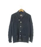 タケオキクチ TAKEO KIKUCHI カーディガン 3 紺 ネイビー ケーブル編み ショールカラー 長袖 /AO33 ■GY59