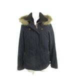 トミーガール tommy girl モッズコート バックプリント S/P 紺 ネイビー 無地 ファー付きフード 長袖 /AH43 ■GY59