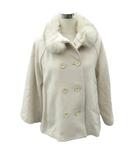 ルーニィ LOUNIE by LOUNIE ピーコート Pコート ショート丈 フォックスファー 38 アイボリー /HO4 ■GY59