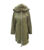 ブージュルード Bou Jeloud フェイクレザーコート モッズコート 上着 ロング丈 40 カーキ フード付き /HO29 ■GY59