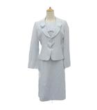 ギャラリービスコンティ GALLERY VISCONTI フォーマル セットアップ 上下 ショールカラージャケット 前開き ミドル丈 ワンピース 半袖 ラウンドネック ミモレ丈 2 水色 ライトブルー /YS41 ■GY59