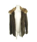 ヒューマンウーマン HUMAN WOMAN ライナージャケット 裏ファー M 茶 ブラウン ファー襟 ラビットファー 長袖 無地 /AH38 ■ECC001