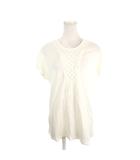 ミラショーン mila schon カットソー ニット 麻 リネン 42 アイボリー 半袖 ラウンドネック /AH17 ■ECC001