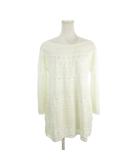 ミラショーン mila schon ニット セーター 42 白 ホワイト 七分袖 ボートネック 透かし編み /AH14 ■ECC001