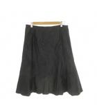 ミラショーン mila schon スカート 44 黒 ブラック ジャガード ペイズリー柄 Aライン 裾フレア /AH1 ■ECC001