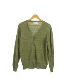 ナノユニバース nano universe BELGIAN LINEN カーディガン 麻 リネン S 緑 カーキ Vネック 無地 長袖 /AO39 ■ECC001