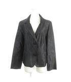 ミラショーン mila schon テーラードジャケット ジャガード ペイズリー柄 シルク混 絹 44 黒 ブラック /AH5 ■ECC001