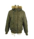 アーバンリサーチ URBAN RESEARCH N-2B フライトジャケット 中綿 S 緑 カーキ 無地 フード付き ファー付き 長袖 UM03-KN08024 /MN2 ■ECC001