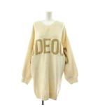 ロデオクラウンズワイドボウル RODEO CROWNS WIDE BOWL RCWB 2WAYモールビッグロゴニットワンピース ミニ F アイボリー Vネック ロゴ 長袖 /KU ■GY60