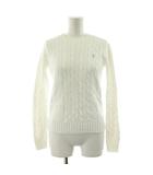 ラルフローレン RALPH LAUREN ニット セーター ケーブル 長袖 クルーネック ロゴ刺繍 XS 白 ホワイト /KU ■GY60