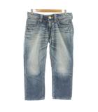 エドウィン EDWIN デニムパンツ ジーンズ ストレート クロップド 麻 リネン混 S インディゴブルー /KU ■GY60