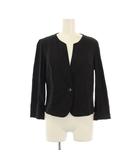 ケティ KETTY ノーカラージャケット アウター シングル ショート丈 2 黒 ブラック /BB ■GY60