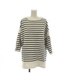 ビームスハート BEAMS HEART Tシャツ S 白 ホワイト 紺 ネイビー ボーダー柄 ボートネック 七分袖 /LP ■GY60