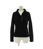 ニット セーター ウール 2 黒 ブラック 長袖 Vネック ハーフボタン トップス /PP ■GY60