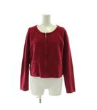 ロイヤルパーティー ROYAL PARTY ジップアップ ニットカーディガン F 赤 レッド 無地 長袖 /PP ■GY60