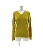 ニット セーター ウール 2 黄 イエロー Vネック 長袖 無地 トップス /PP ■GY60