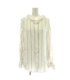 シャツ ブラウス 長袖 ストライプ 38 白 ホワイト ピンク /XZ ■GY60