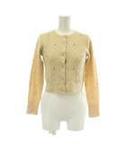 スナイデル SNIDEL カーディガン ウール混 長袖 ショート丈 クルーネック パール F ベージュ /XZ ■GY60