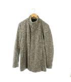 ムッシュニコル monsieur NICOLE コート スタンドカラー 48 ブラック ホワイト /HK ■ECB001