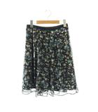 ルーニィ LOUNIE フレアスカート 膝丈 38 ブラック マルチカラー /DO ■ECB001