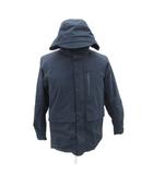 ユニクロ UNIQLO ダウンジャケット 上着 ミドル丈 M 紺 無地 フード付き ジップアップ /SY3 ■ECB001