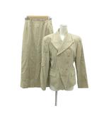 マダムニコル madame NICOLE スーツ セットアップ 上下 テーラードジャケット ミドル丈 ダブルボタン 総裏地 タイトスカート ロング丈 マキシ丈 40 L ベージュ /SY53 ■ECB001