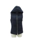 ジャケット ダウンベスト 上着 ミドル丈 9 紺 フード付 ジップアップ /SY1 ■ECB001