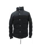 ユニクロ UNIQLO ダウンジャケット 上着 ミドル丈 L 黒 ブラック スタンドカラー 異素材 切替 /SM61 ■ECB001