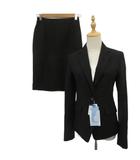 パーソンズ PERSON'S フォーマルスーツ テーラードジャケット ミドル丈 シングルボタン タイトスカート ミドル丈 7 黒 ブラック /SM10 ■ECB001