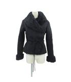 フェイクムートンコート 上着 ショート丈 38 黒 ブラック リボン /SM2 ■ECB001