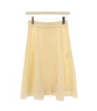 フレアスカート ミモレ ロング ワンカラー 無地 ウール 2 アイボリー /BB ■ECB001