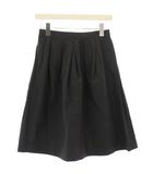 フレアスカート ひざ丈 ワンカラー 無地 2 黒 ブラック /BB ■ECB001