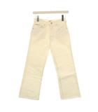 デニムパンツ ジーンズ ジップフライ カットオフ ロゴパッチ W25 白 ホワイト /BB ■ECB001