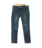 サムシング something デニムパンツ ジーンズ スキニー ジップフライ USED加工 28 インディゴ /KU ■ECB001