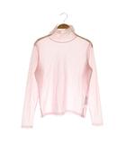 ブラック&ホワイト BLACK&WHITE ゴルフウエア ハイネックシアーニット メッシュ 長袖 総柄 ロゴ 1 ピンク /MY ■OS ■ECB001