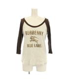 バーバリーブルーレーベル BURBERRY BLUE LABEL Tシャツ カットソー 38 白 ホワイト 茶 ブラウン /LP ■ECC001