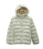 ユニクロ UNIQLO 中綿ジャケット ミドル丈 140 オフホワイト フード付き 無地 /SY26 ■ECD001 女の子