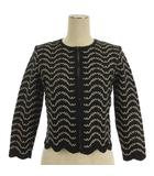 テッドベーカー TED BAKER カーディガン スカラップ ボーダー ブラック 1 ■ECD001
