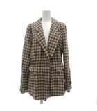 ジョルジオアルマーニ GIORGIO ARMANI テーラードジャケット ウール カシミヤ 46 千鳥格子柄 ブラウン ベージュ /SX ■ECD001
