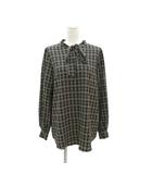 イエナ IENA シャツ ブラウス 黒 ブラック ベージュ 総柄 リボンタイ 長袖 /HO27 ■ECD001