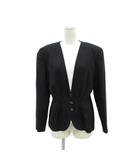 ミラショーン mila schon ノーカラージャケット 上着 ミドル丈 黒 ブラック Vネック ウエストギャザー /HO52 ■ECD001