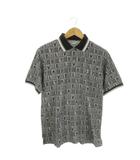 ブラック&ホワイト BLACK&WHITE ポロシャツ ゴルフ M 黒 ブラック モノグラム柄 半袖 ポロカラー /AO30 ■ECD001