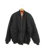  ノーブランド MA-1 ジャケット 上着 LL 黒 ブラック 長袖 リブ襟 ジップアップ /MN21 ■ECD001