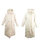 ルーニィ LOUNIE リバーシブル 中綿コート 36 白 アイボリー スタンドカラー フード付き ドロスト /MN7 ■ECD001