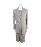 ジュンアシダ jun ashida スーツ セットアップ テーラードジャケット ワンピース 11 グレー 背抜き 半袖 総柄 /MN6 ■ECD001