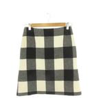 マックスマーラ MAX MARA ミニスカート タイト 36 アイボリー 黒 ブラック チェック柄 /AH45 ■ECD001